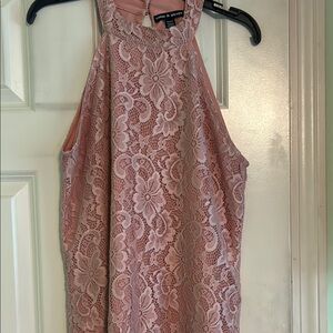Cable & Gauge Pink Lace Blouse